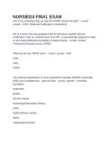 Chamberlain College of Nursing NR 222&colon;NURS8024&lowbar;FINAL&lowbar;EXAM &vert; CORRECT QUESTIONS AND VERIFIED ANSWERS 2026