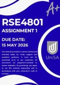 RSE4801 ASSIGNMENT 1 2026 &ast;COMPLETE ANSWERS&ast; DUE DATE 15 MAY 2026 &lpar;BEST ANSWERS PROVIDED FOR THIS ASSIGNMENT&rpar;