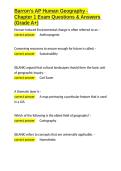 Barron-s AP Human Geography - Chapter 1 Exam Questions & Answers &lpar;Grade A&plus;&rpar;&period;docx