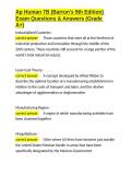 Ap Human 7B &lpar;Barron-s 9th Edition&rpar; Exam Questions & Answers &lpar;Grade A&plus;&rpar;&period;docx