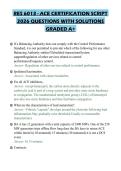 RES 6013 - ACE CERTIFICATION SCRIPT 2026 QUESTIONS WITH SOLUTIONS GRADED A&plus;