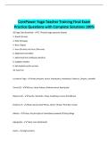CorePower Yoga Teacher Training Final Exam Practice Questions with Complete Solutions 100&percnt;