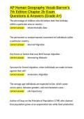 AP Human Geography Vocab Barron-s 7th Edition Chapter 2b Exam Questions & Answers &lpar;Grade A&plus;&rpar;&period;docx