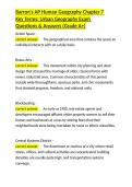 Barron-s AP Human Geography Chapter 7 Key Terms Urban Geography Exam Questions & Answers &lpar;Grade A&plus;&rpar;&period;docx