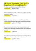 AP Human Geography Exam Review Questions & Answers &lpar;Grade A&plus;&rpar;&period;docx