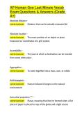 AP Human Geo Last-Minute Vocab Exam Questions & Answers &lpar;Grade A&plus;&rpar;&period;docx