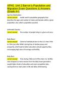 APHG&lowbar;Unit 2 Barron-s-Population and Migration Exam Questions & Answers &lpar;Grade A&plus;&rpar;&period;docx