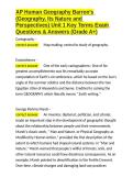AP Human Geography Barron-s &lpar;Geography&comma; Its Nature and Perspectives&rpar; Unit 1 Key Terms Exam Questions & Answers &lpar;Grade A&plus;&rpar;&period;docx