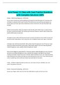 Core Power C1 Class with Cues Practice Questions with Complete Solutions 100&percnt;