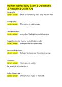 Human Geography Exam 1 Questions & Answers &lpar;Grade A&plus;&rpar;&period;docx