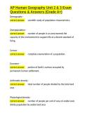 AP Human Geography Unit 2 & 3 Exam Questions & Answers &lpar;Grade A&plus;&rpar;&period;docx