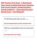 DSP ACTUAL EXAM PRACTICE 2026 Q&  A 