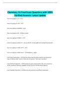 Chemistry 1A Final Exam Questions with 100&percnt; Verified Answers&period; Latest Update