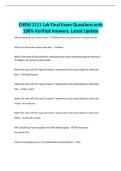 CHEM 1111 Lab Final Exam Questions with 100&percnt; Verified Answers&period; Latest Update