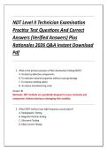 NDT Level II Technician Examination  Practice Test Questions And Correct  Answers &lpar;Verified Answers&rpar; Plus  Rationales 2026 Q&A Instant Download  Pdf 
