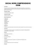SOCIAL WORK COMPREHENSIVE  EXAM 