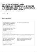 WGU D116 Pharmacology review COMPREHENSIVE QUESTIONS AND VERIFIED ANSWERS &lpar;DETAILED & ELABORATED&rpar; ACTUAL EXAM 2026 TEST 100&percnt; SOLVED &excl;&excl;