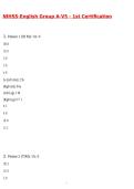 NIHSS English Group A V5 - 1st Certification Complete Answer key &lpar;Newest 2026 &sol; 2027 Update&rpar; Detailed Answers &vert; 100&percnt; Verified Correct