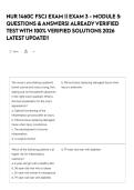 NUR 1460C FSCJ Exam 3 - Module 5&colon; Questions and Answers with Rationales &vert; Verified Solutions 2026 Latest Update