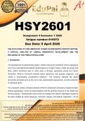 HSY2601 Assignment 4 &lpar;COMPLETE ANSWERS&rpar; Semester 1 2026 - DUE 9 April 2026