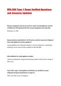 EPA 608 Type 1 Exam Verified Questions and Answers&vert; Updated