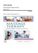 TEST BANK&lowbar;&lowbar;Massage Therapy&colon; Principles and Practice 7th Edition by Susan G&period; Salvo &comma; ISBN&colon; 9780323878159 &vert;Chapters 1-30 &lpar;Questions with Rationalized Answers&rpar;&vert; Guide A&plus;