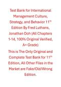 Instructor Manual with Test Bank International Management Culture&comma; Strategy&comma; and Behavior 11th Edition By Fred Luthans&comma; Jonathan Doh