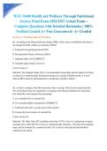 WGU D440 Health and Wellness Through Nutritional Science Final Exam 2026&sol;2027 Actual Exam - Complete Questions with Detailed Rationales &vert; 100&percnt; Verified Graded A&plus; Pass Guaranteed - A&plus; Graded