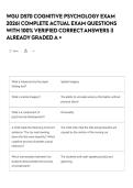 WGU D570 Cognitive Psychology Exam 2026 &vert; Complete Actual Exam Questions with 100&percnt; Verified Correct Answers &vert; Already Graded A&plus;