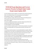 NUR 265 Exam Questions and Correct  Answers Practice In Depth Study Guide   Exam Latest Update 2025 