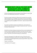 Community Health Exit HESI Exam 2025&sol;2026 Practice Questions and Answers Nursing Test Preparation Material