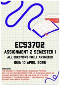 ECS3702 Assignment 2 Semester 1 Memo &vert; Due 10 April 2026