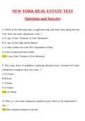 New York Real Estate Test Questions &lpar;Newest 2026 &sol; 2027 Update&rpar; Questions and Detailed Answers &vert; 100&percnt; Verified Correct &vert; Grade A&plus; &vert; Already Passed