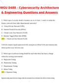 WGU D488 Cybersecurity Architecture & Engineering Exam &lpar;Newest 2026 &sol; 2027 Update&rpar; Questions and Detailed Answers &vert; 100&percnt; Verified Correct &vert; Grade A&plus;