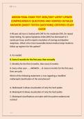 ABDSM FINAL EXAM TEST 2026&sol;2027 LATEST UPDATE  COMPREHENSIVE QUESTIONS AND VERIFIED DETAILED  ANSWERS &lbrack;MOST TESTED QUESTIONS&rsqb; CERTIFIED STUDY  GUIDE