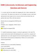 WGU D488 Cybersecurity Architecture and Engineering Exam &lpar;Newest 2026 &sol; 2027 Update&rpar; Questions and Detailed Answers &vert; 100&percnt; Verified Correct &vert; Grade A&plus;