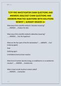 TCFP FIRE INVESTIGATOR EXAM QUESTIONS AND  ANSWERS 2026&sol;2027 EXAM QUESTIONS AND  ANSWERS PRACTICE QUESTIONS WITH SOLUTIONS  NEWEST &vert; ALREADY GRADED A&plus;