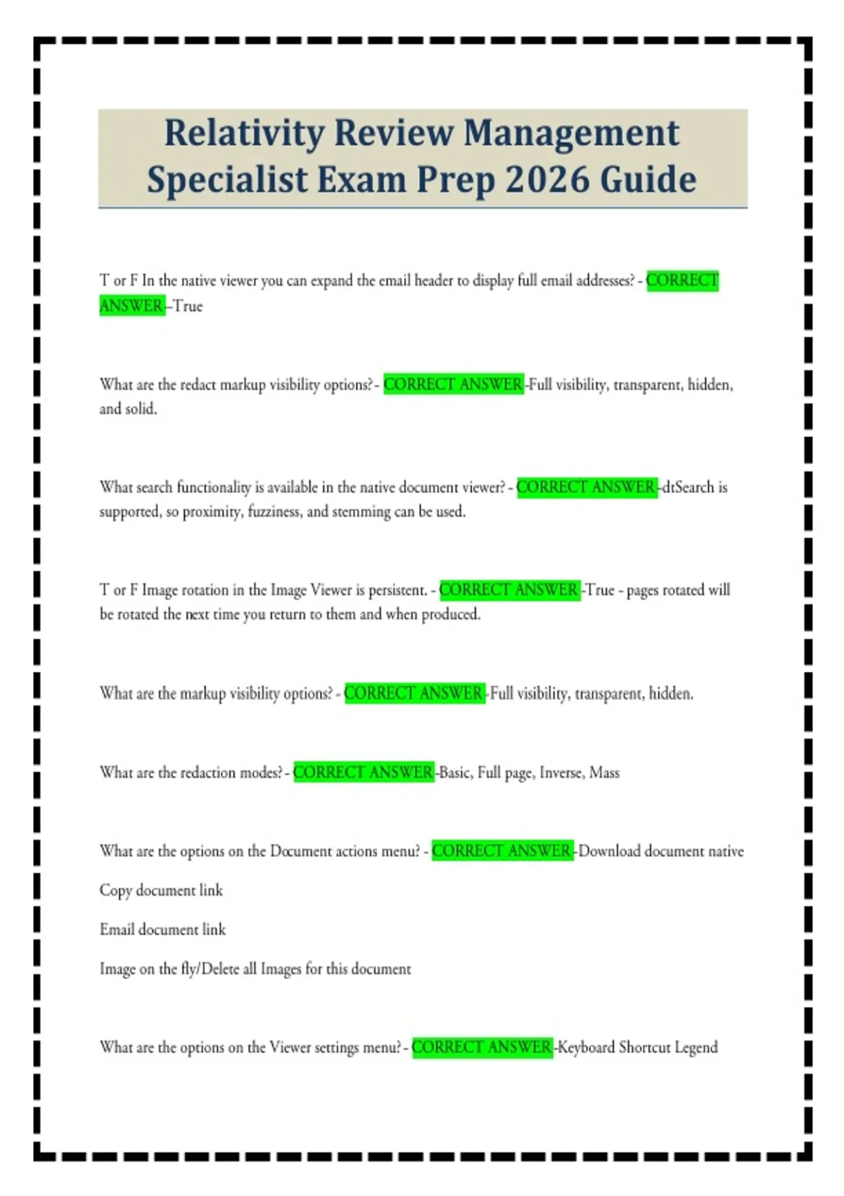 Relativity Review Management Specialist Exam Prep 2026 Guide ...
