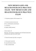 NEW MEXICO LIFE AND  HEALTH INSURANCE PRACTICE  EXAM - NEW MEXICO LIFE AND  HEALTH INSURANCE PRACTICE  EXAM   QUESTIONS AND ANSWERS 2026