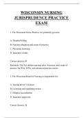 WISCONSIN NURSING  JURISPRUDENCE PRACTICE  EXAM  QUESTIONS AND ANSWERS 2026