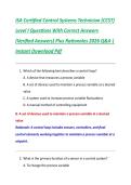ISA Certified Control Systems Technician &lpar;CCST&rpar;  Level I Questions With Correct Answers  &lpar;Verified Answers&rpar; Plus Rationales 2026 Q&A &vert;  Instant Download Pdf 