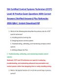ISA Certified Control Systems Technician &lpar;CCST&rpar;  Level III Practice Exam Questions With Correct  Answers &lpar;Verified Answers&rpar; Plus Rationales  2026 Q&A &vert; Instant Download Pdf