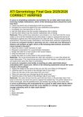 ATI Gerontology Final Quiz 2025&sol;2026 CORRECT VERIFIED