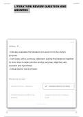Literature Review questions and answers