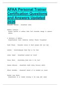 AFAA Personal Trainer Certification Questions and Answers Updated 2026
