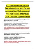 ATI Fundamentals Retake  Exam Questions And Correct  Answers &lpar;Verified Answers&rpar;  Plus Rationales 2026&sol;2027  Q&A &vert; Instant Download Pdf 