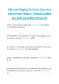 Advanced Rigging Test Exam Questions  and verified Answers &vert;Already Graded  A&plus;&vert; 2026 Brand New Version&excl;&excl;&excl; 