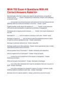 MHA 702 Exam 4 Questions With All Correct Answers Rated A&plus;