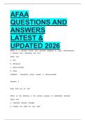 AFAA  QUESTIONS AND ANSWERS LATEST & UPDATED 2026
