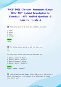 WGU D425 Objective Assessment &lpar;Latest 2026&sol; 2027 Update&rpar; Introduction to Chemistry&vert; 100&percnt; Verified Questions & Answers &vert; Grade A